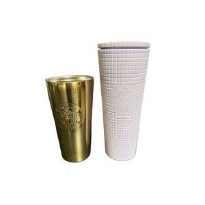 Starbucks LimitedโEdition Matte Lilac Grid Tumbler 24oz ColdโCup